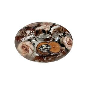 Dreamlight Candleholder Gilde TraumLicht Glass Roses Pinecones Made in Germany